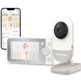 Chillax Daily Baby DM640 - WiFi Baby Monitor with Camera & Control Unit, 4.3" Screen, HD Camera, Privacy Protection Switch, WiFi Remote Streaming, 2-Way Audio, Night Vision - Powered by 5GenCare