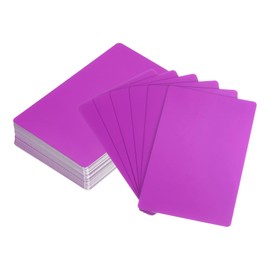 uxcell 50Pcs Blank Metal Business Cards 86 x 54 x 0.45mm Aluminum Sheet Name Card for Laser Engraving DIY Cards, Purple