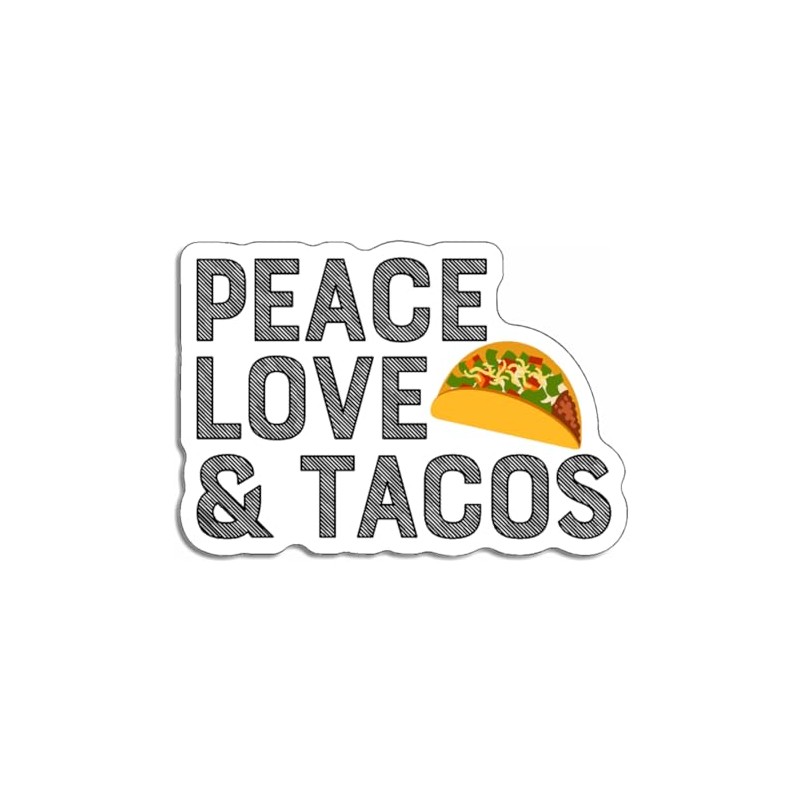 Peace Love & Tacos Sticker Decal Custom Design (3.5" x