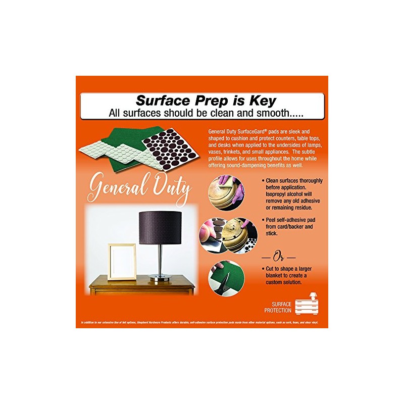 Shepherd Hardware 3602 1-Inch Surface Grip Adhesive Non Slip Pads,