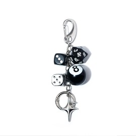 Kabwea 8 Ball Cube Charm Keychain, Cute Bag Purse Handbag Accessories, Key Chain, Bag Charms