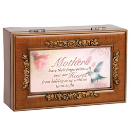 Cottage Garden Mothers Leave Their Fingerprints Rose Mom Gift Music Jewelry Box Plays Wind Beneath My Wings