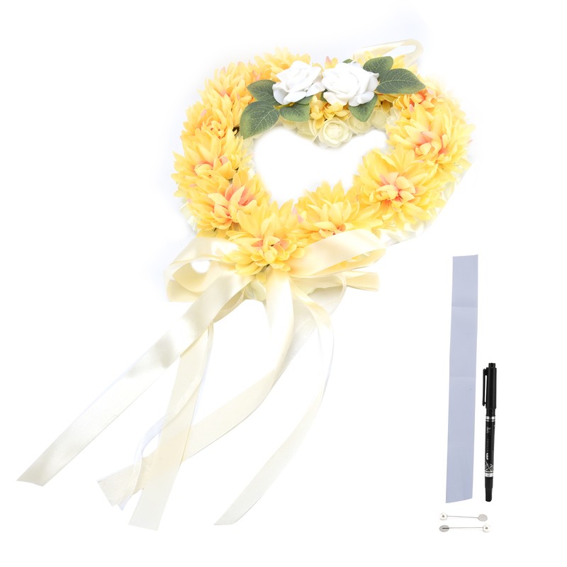 Heart Shaped Tribute Memorial Wreath Artificial Silk Wreath Gravestone Decoration