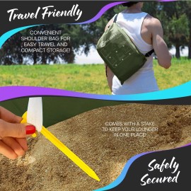 Nevlers Military Green Inflatable Lounger with Travel Bag and Pockets