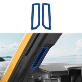 HTHE for Ford Bronco Dash Side Air Vent Ring Cover Interior Decoration Cover Trim Compatible with Ford Bronco 2021 2022 + 2/4 Doors (ABS,2Pcs/Set,Blue)