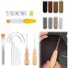 30 Pcs Leather Sewing Kit,Leather Working Tools With Curved Mattress