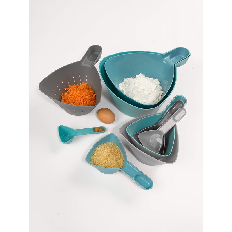 Chef Aid Contain Nesting Mixing and Measuring Set, Blue and