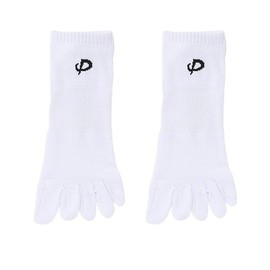 Phiten Metax Sport Socks Ankle Five-Toe (2 Pair) (US, Alpha, Large, Regular, Regular, Standard, White)
