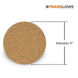 Flowe Cork Tiles, Self-Adhesive Backing for Coasters, Tiles, Wall Bulletin Boards, Natural, (3" Diameter) (500)
