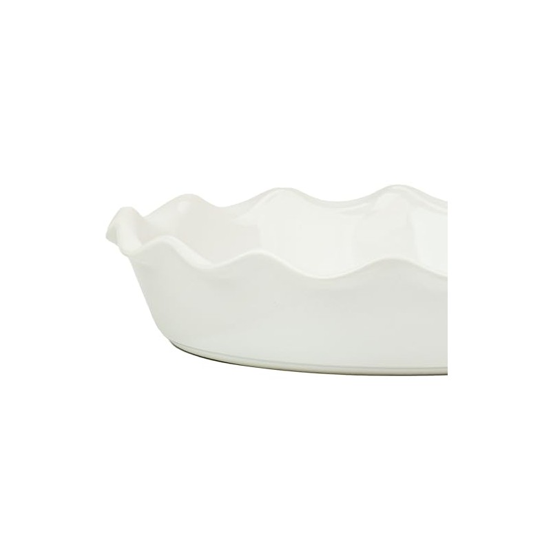10 Strawberry Street Delano Ruffled Pie Dish, White