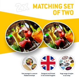 2 x 30cmVinyl Stickers - Cocktail Drinks Glasses Bar Pub Decals for Car Van Luggage Scrap Book Fridge #21607