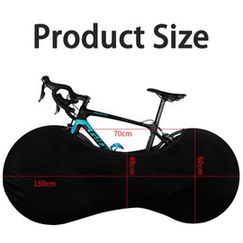 Bike Cover, Dust-Proof Bicycle Indoor Cover for Storage and Transportation, High Elasticity Bicycle Wheel Cover Bag Washable Bicycle Protection Storage Bag for Mountain Bike (Black)