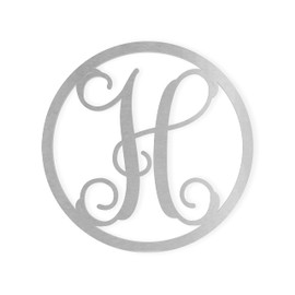 Jess and Jessica Metal Letter H, Monogram Outdoor Wreath Wall Letters, Hanging Door Sign, Large for Wall Decor, Metal Cursive Font Decor, Wedding Font