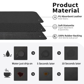 HotLive Coffee Mat - Absorbent Hide Stain Rubber Backed Dish Drying Mat for Kitchen Counter - Bar Mats for Countertops Accessories Fit Under Coffee Maker Espresso Machine