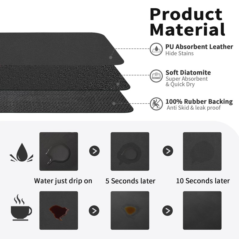 HotLive Coffee Mat - Absorbent Hide Stain Rubber Backed Dish