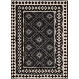 Safavieh Veranda Collection VER099-0421 Indoor/ Outdoor Black and Cream Southwestern Area Rug (8' x 11'2")