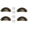 Yesmin 4 Pcs Half Moon Shaped Shell Handles,Kitchen Cabinet Drawers,Suitable