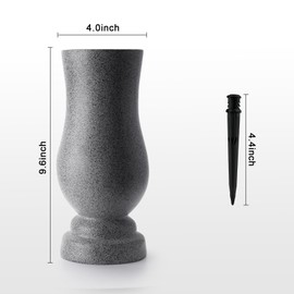 Cemetery Grave Flower Vase, Cemetery Decorations for Grave, Angel Vases with Spikes, Grave Markers Decor for Cemetery for Humans or Pet, Garden Memorial Gifts for Loved One (Ellipse)