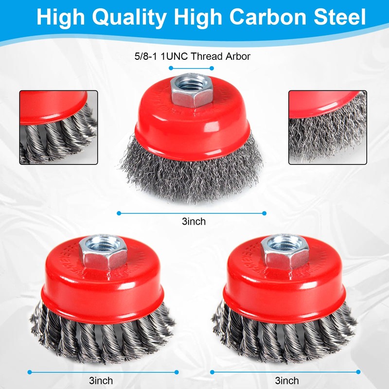YUEARN 4 1/2" Angle Grinder Wire Wheel Set - 4