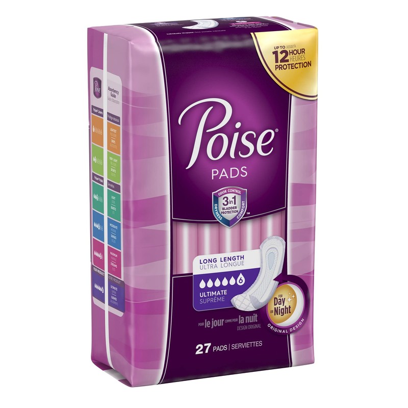 Poise Ultimate Long Pads,27 Count (Pack of 1)