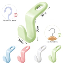 BZLMEAL Space Saving Hangers, 40PCS Clothes Connector Hooks Compatible with Clip Hangers/Clothes Hangers/Belt Hangers and Baby Coat Hangers Used for Wardrobe Organisation and Storage. (Multicolor)