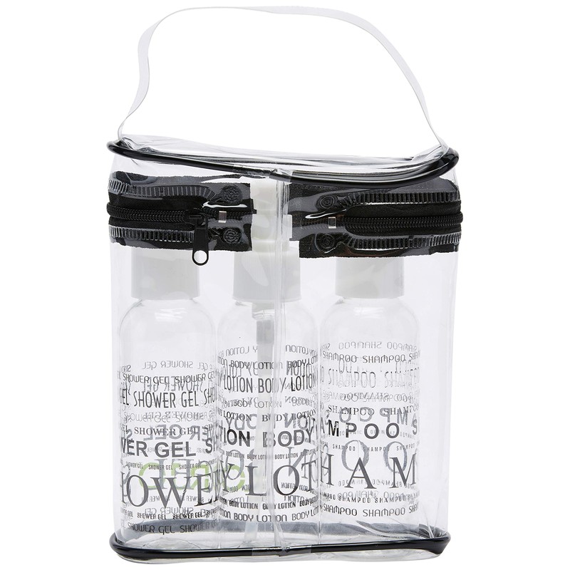 Korjo Refillable 3 Pack Bottles Set, 2 with Screwtops, 1