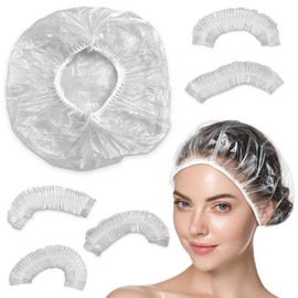100Pcs Clear Shower Cap Disposable - Plastic Shower Cap for Women Waterproof Shower Cap Clear Large Shower Caps Disposable Hair Cap - Disposable Shower Caps for Women Plastic Hair Caps for Shower