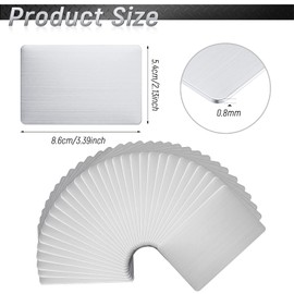 Tarjeta de Acero en Blanco para Sublimación de 0.8 mm Tarjetas de Visita de Metal de Acero Inoxidable 304 Tarjetas de Grabado Láser para Casa Oficina Cliente Bricolaje, 86 x 54 mm (30)