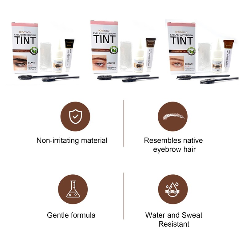 Tignapoo Eyebrush&Eyebrow Tint Kit Waterproof Quick-drying Eyebrow Brush