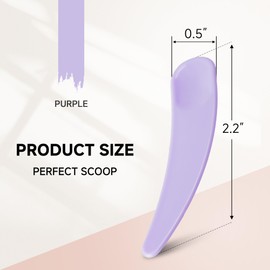 ZEJIA Purple 100 PCS Mini Makeup Mask Spatula, White Plastic Cosmetic Spoon for Mixing and Sampling
