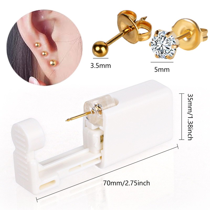 4 Pack Self Ear Piercing Gun,Disposable Safety Ear Piercing Kit