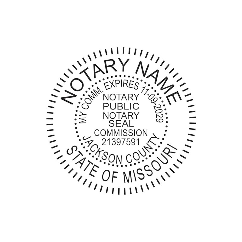 Missouri Notary Stamp | Round Self Inking Unit - Shiny