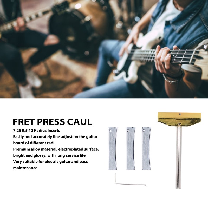 Fret Press Caul and 7.25 9.5 12 Radius Inserts Electric