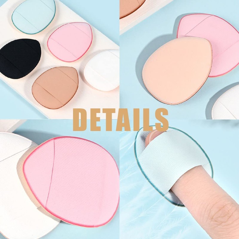 Pack of 5 Finger Powder Puffs, 2 Pieces Sponge Powder