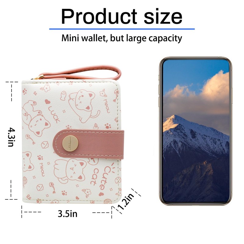 WisePoint Credit Card Wallet, PU Leather Credit Card Holder Cute