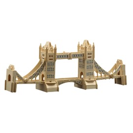 Pebaro 884 Holzbausatz London Tower Bridge, 3D Puzzle Bauwerk, Modellbausatz, Basteln mit Holz, Holzpuzzle, Bastelset, vorgestanzte Holzplatte, ausbrechen, zusammenstecken, fertig, Geschenkidee
