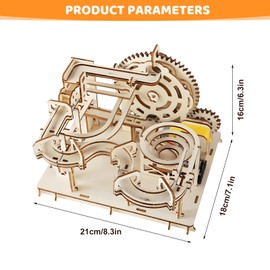 Electrical Marble Run Wooden Model Kits - 3D Wooden Puzzles Adults Model Kits Assembly Mechanical Kits Mechanical Model Building Craft for Teens and Adults