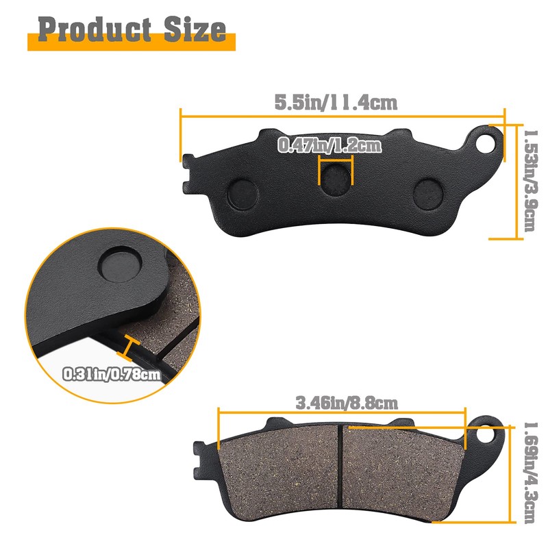 Yerbay Brake Pads Front/Rear for Honda XL 1000 Varadero Non