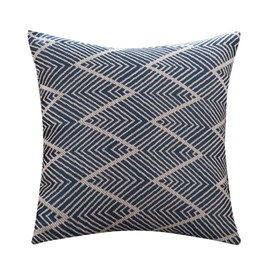 Stylish Scandinavian Style Sofa Back Cover Geometric Pattern 45 x 45 30 x 50 Jacquard Weave Square Rectangle Asian Taste Japanese Modern SweetBaku (45 x 45, Navy)