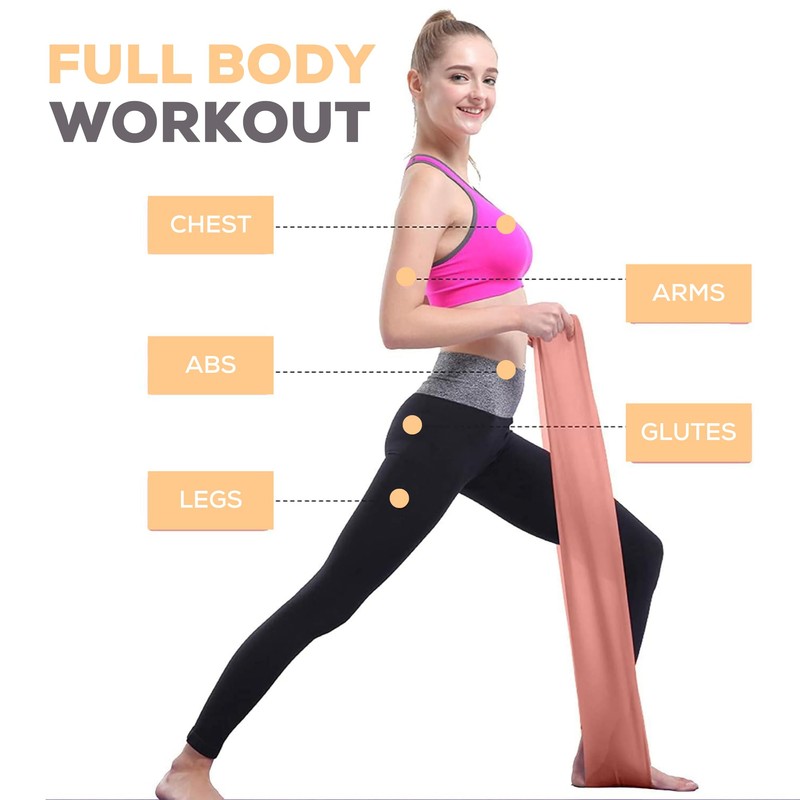 Squeeze Bands, Exercise Bands for Women, 3 Flat Long Pilates