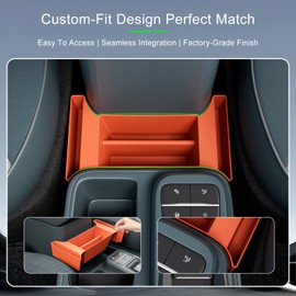 xipoqix Center Console Organizer Compatible with 2022-2025 Ford Maverick Gear Shifter Storage Tray Silicone Orange Front Seat Armrest Trays Replacement for 2022-2025 Ford Maverick Accessories