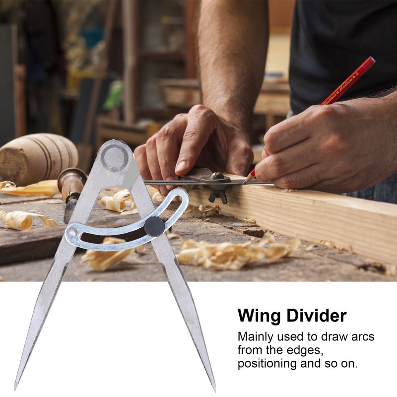 Wing Divider Gauge Compass Carbon Steel Adjustable Angle Scribing Tool