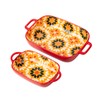 ONCCI Ceramic Baking Dish Set, 2-Piece Hand-painted Porcelain Rectangular Bakware