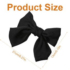 QEQSHQO French Girls Hair Clips, 2 Pieces Large Bow Hair Clip, Bow Hair Clip, Women Hair Bows (Black + White)
