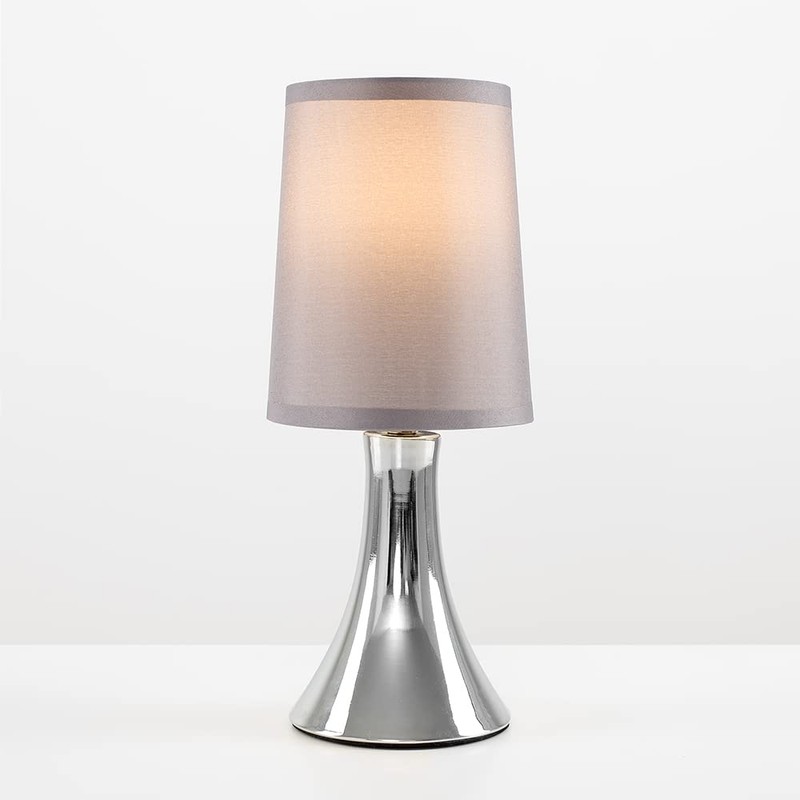 MiniSun Small Modern Curved Base Chrome Touch Table Lamp with