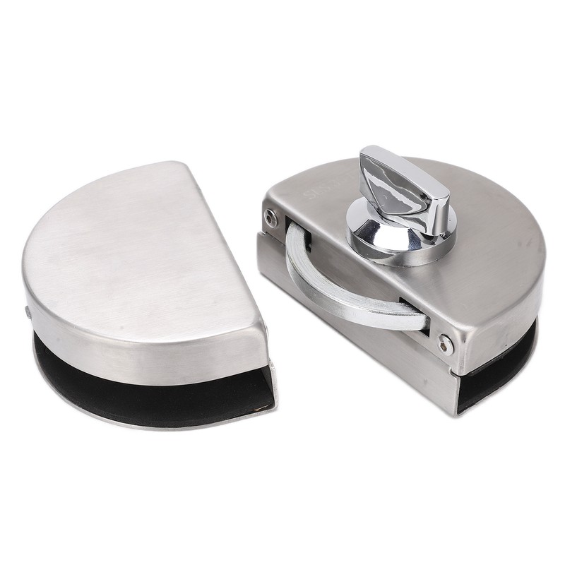 Glass Door Lock 97x65mm Split Type Brushed Polished Surface Replacement