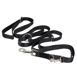 Dogs My Love 3/4" Wide 6 Way European Multi-Functional Nylon Dog Leash, Adjustable Lead 5.5"-10' Long