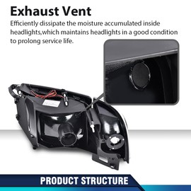 PIT66 Pair Headlight LED Light Strip w/o Bulbs Compatible with Dodge Ram 1500 1994-2001/Dodge Ram 2500 3500 1994-2002 (Not Fit Sport & Ram Van Model) Clear Lens Chrome Housing Clear Refelector