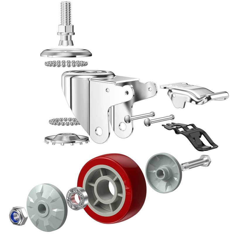 DICASAL 5 Inch Heavy Duty Stem Casters 360 Degree Swivel