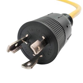 Parkworld 60585 Adapter Cord Twist Lock L6-20P 20AMP Plug to NEMA 5-20R T-Blade (Also for 5-15R) Receptacle, 3FT ( ONLY Output 250Volt )
